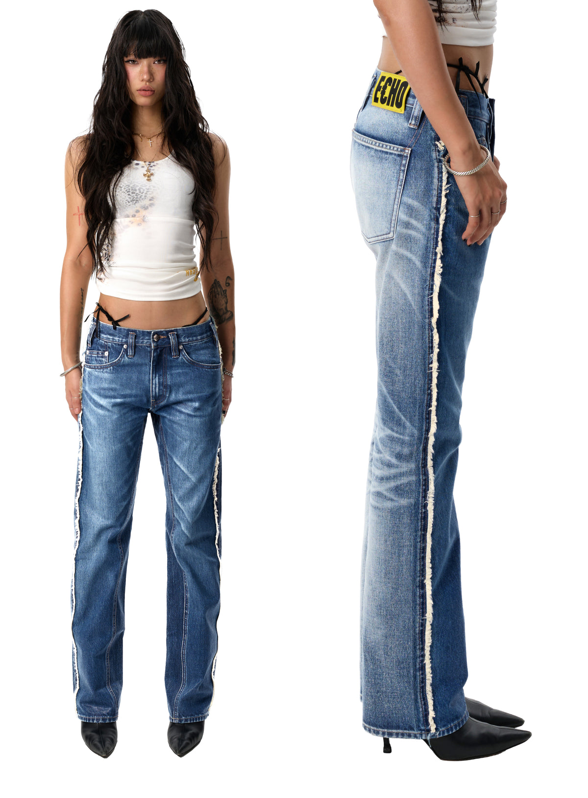 「YinYang」DOUBLE COATING JEANS